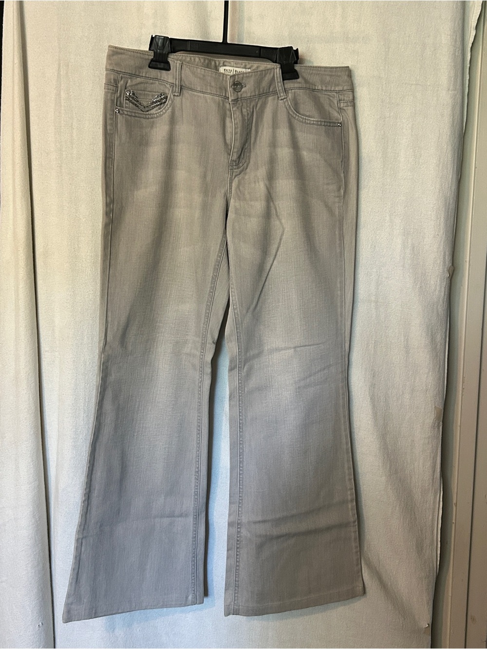 White House Black Market Light Gray Flare Jeans
